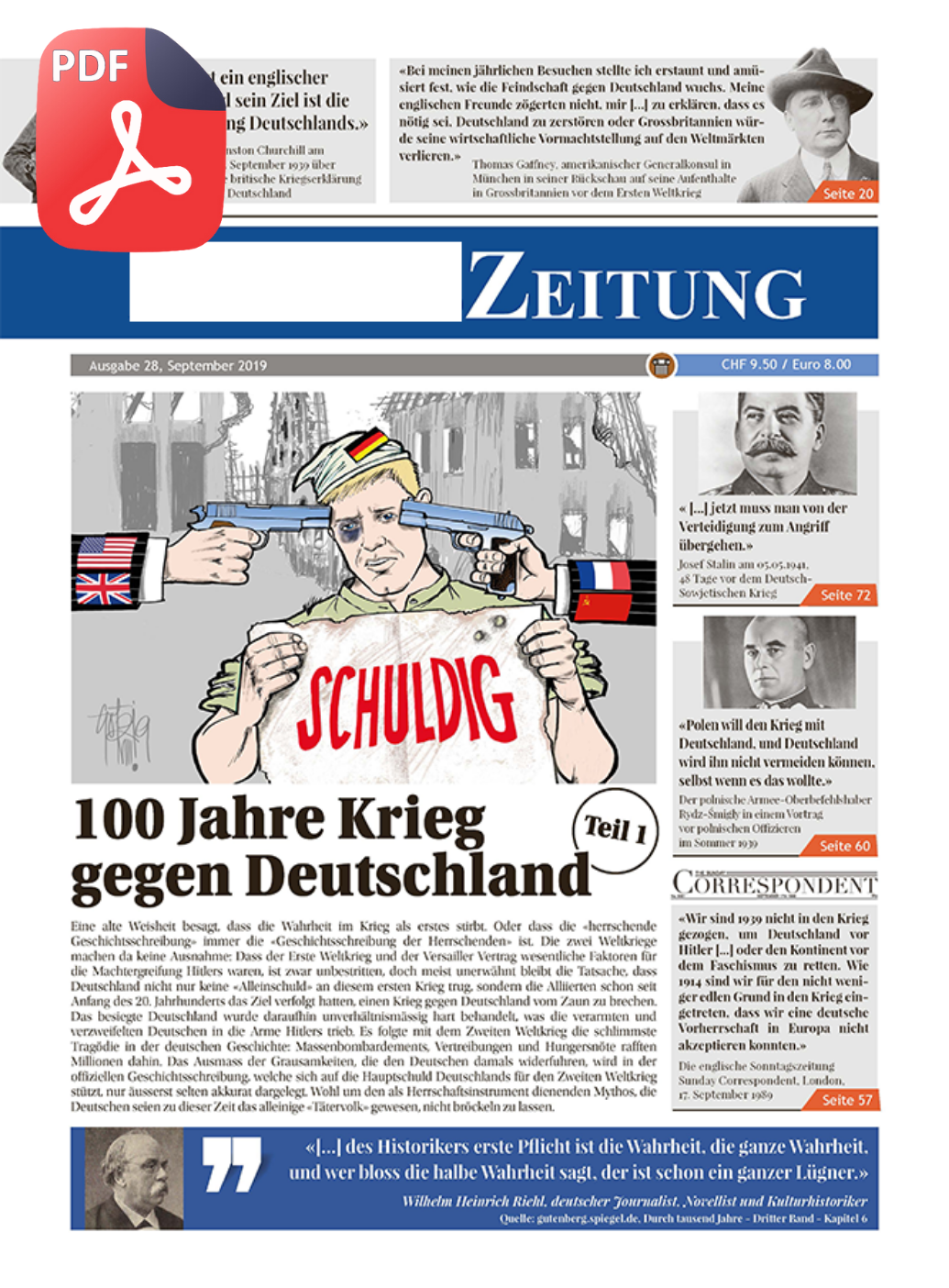 Ausgabe 28: 100 Jahre Krieg gegen Deutschland (Teil 1)